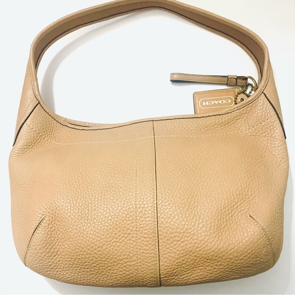COACH Ergo Natural Tan Pebble Grain Leather Hobo Bag Vintage 11612 - Picture 4 of 13